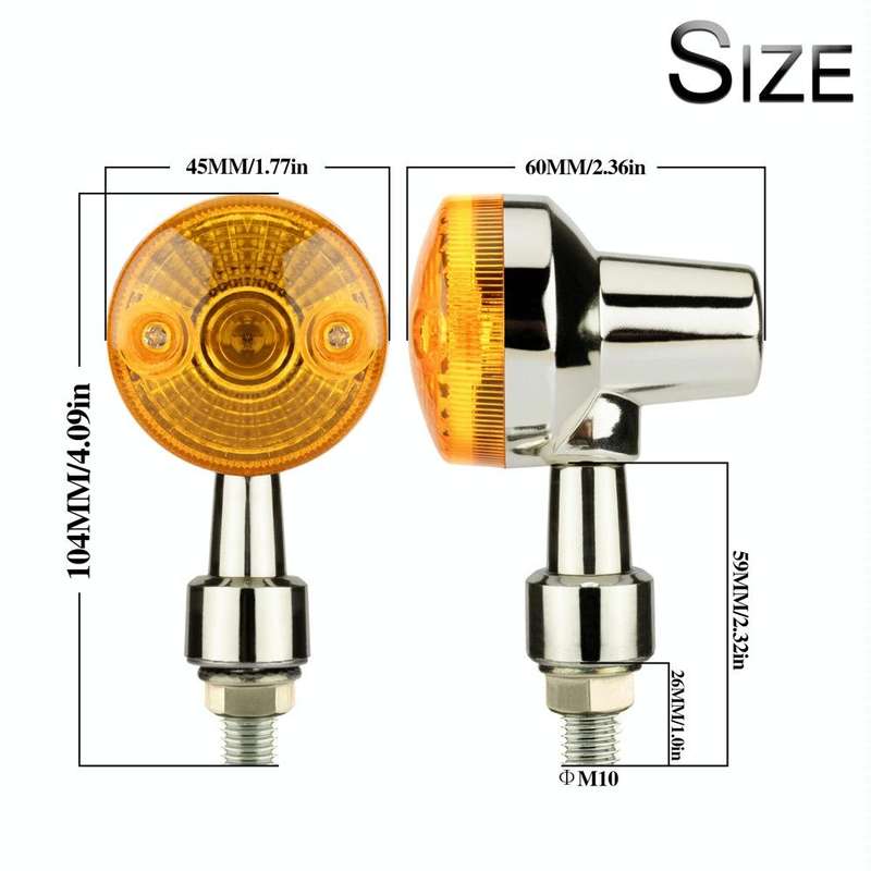 2 PCS PE-ZS101 Motorcycle Turn Signal Light (Silver)