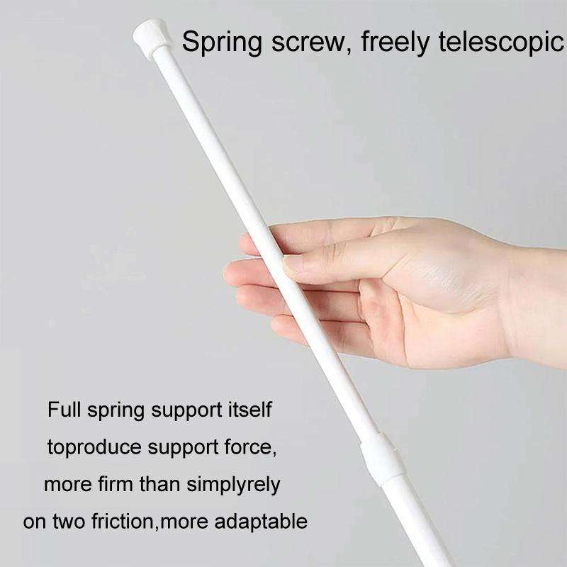 Baking Paint No Punch Curtain Telescopic Rod Hooks Support Bracket, Length: 30cm-50cm