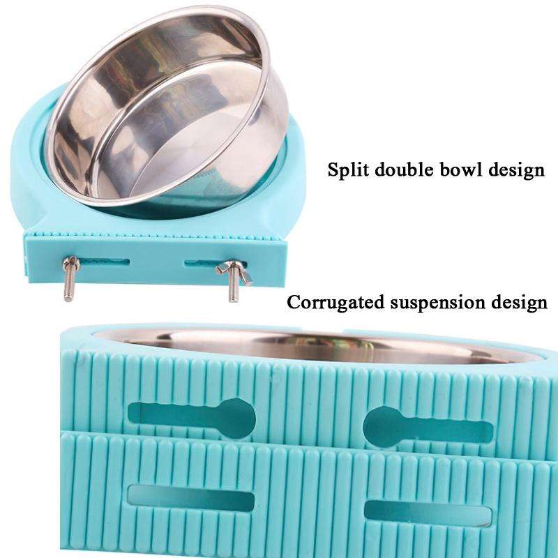 Stainless Steel Pet Bowl Hanging Bowl Anti-Overturning Dog Cat Bowl Feeder, Specification: Small ...