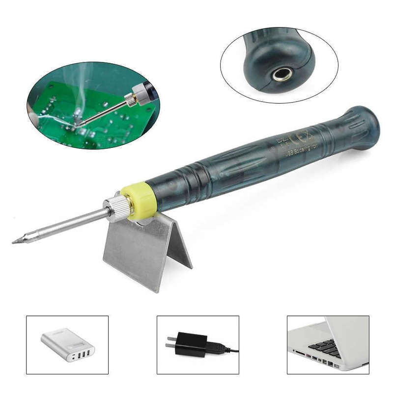 Portable USB Powered Soldering Iron Pen 5V 8W Long Life Tip + Touch Switch Protective Cap Auto Sh...
