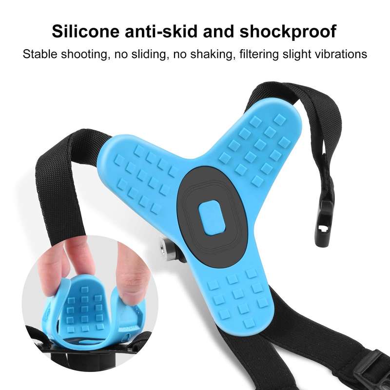PULUZ Motorcycle Helmet Chin Strap Mount for GoPro, DJI Osmo Action and Other Action Cameras(Blue)