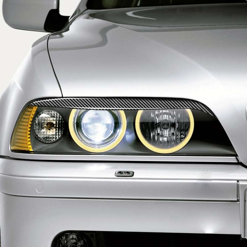 2 PCS / Set Carbon Fiber Car Lamp Eyebrow Decorative Sticker for BMW E39 1997-2003, Drop Glue Ver...