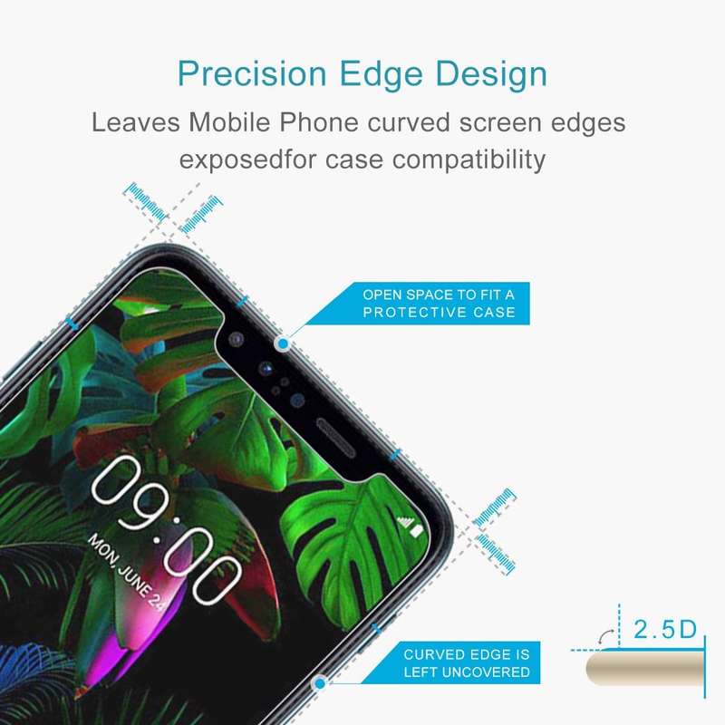 For LG G8s ThinQ 50 PCS 0.26mm 9H 2.5D Tempered Glass Film