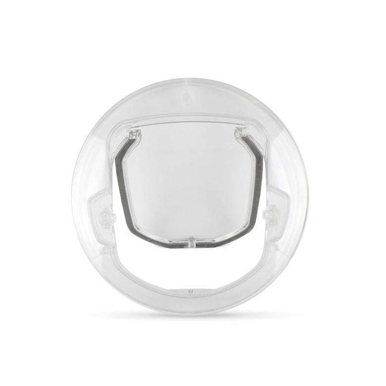 Pet Supplies PC Material Round Glass Door Cat Puppy Door Hole(Transparent)