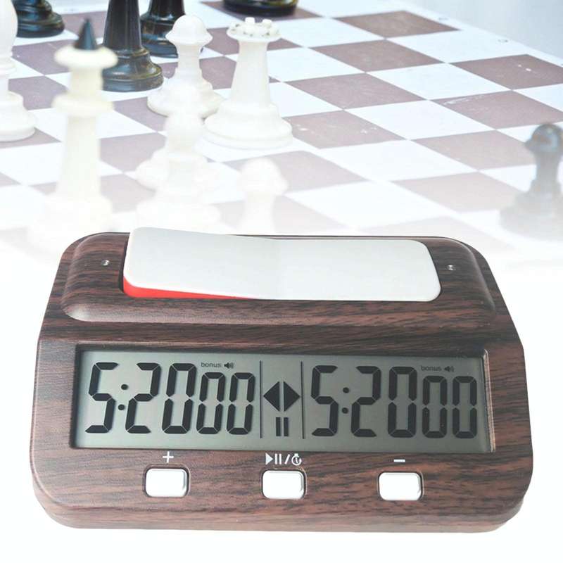 HQT101w Plastic Chess Clock Go Chess Timer(Wood Grain)