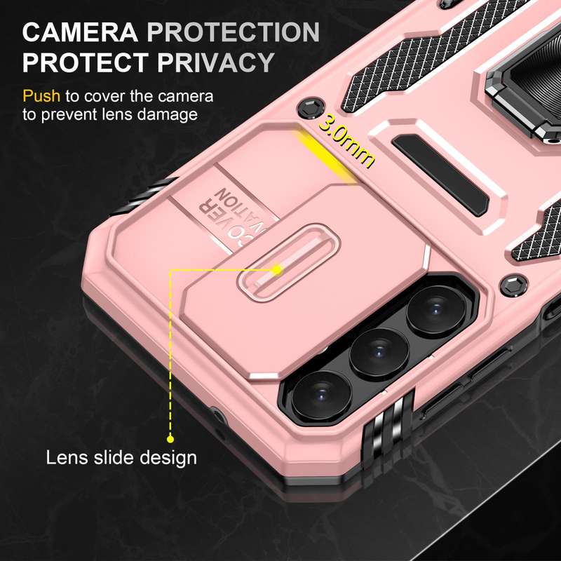 For Samsung Galaxy A05s Armor PC + TPU Camera Shield Phone Case(Rose Gold)