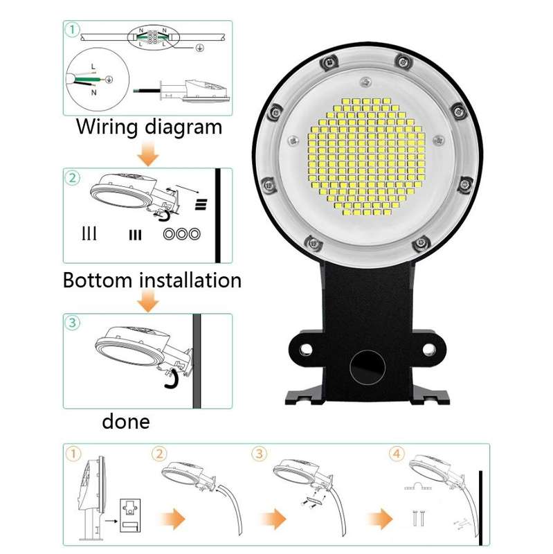 80W LED Outdoor Light Sensing IP65 Waterproof Wall Lamp Garden Courtyard Street Light(White Light)
