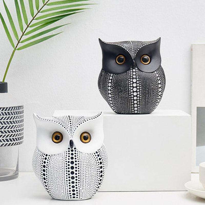 Creative Owl Small Decoration Home Decor Crafts(White)