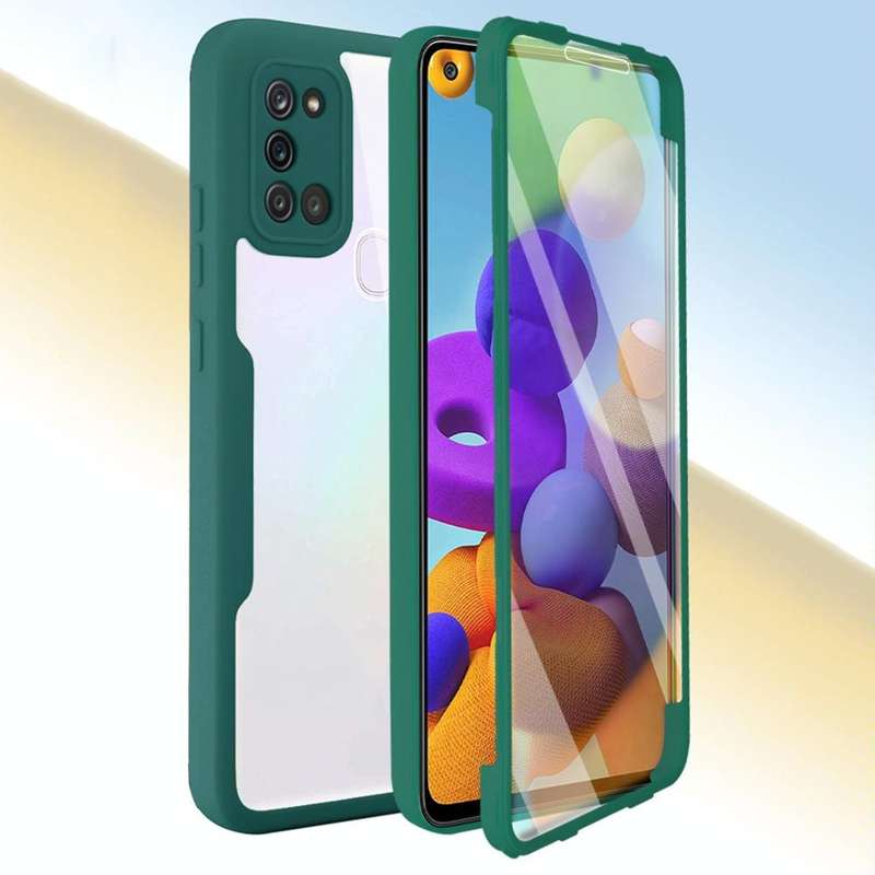 For Samsung Galaxy A21s Acrylic + TPU 360 Degrees Full Coverage Shockproof Phone Case(Green)