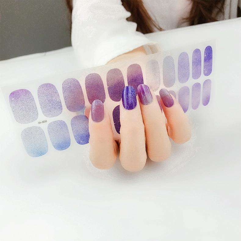 22 Fingers Shiny Onion Powder Starry Waterproof Nail Sticker(ZX-3032)