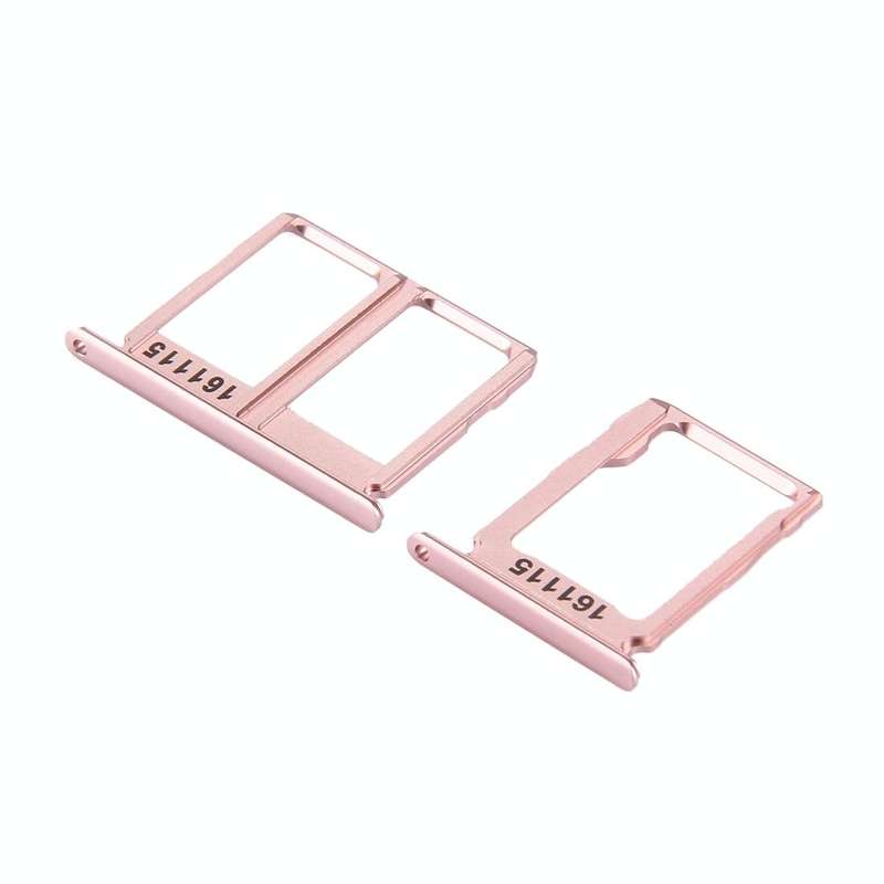 For Galaxy C9 Pro / C9000 SIM Card Tray + Micro SD Card Tray (Rose Gold)