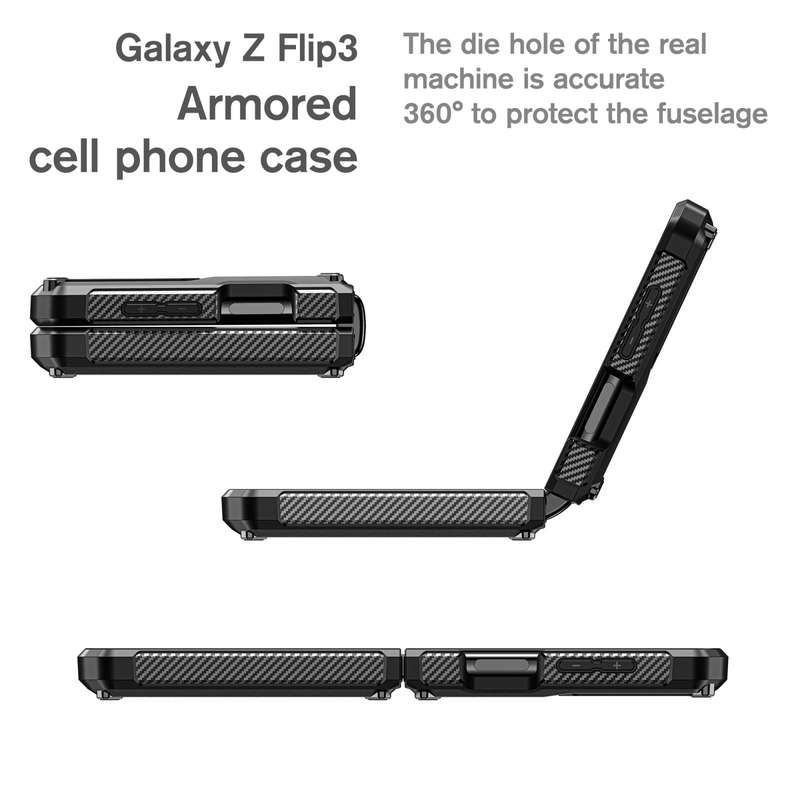 For Samsung Galaxy Z Flip4 5G SM-F721 Armored All-inclusive Shockproof Folding Phone Case(Black)
