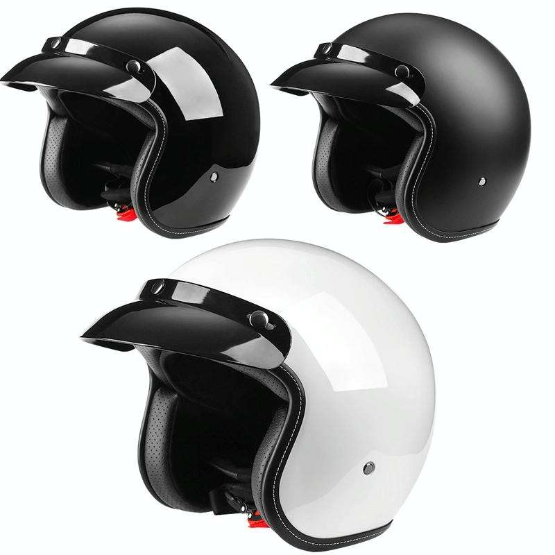 BYB 701 All Seasons Retro Motorcycle Helmet, Size: XL(Bright White)
