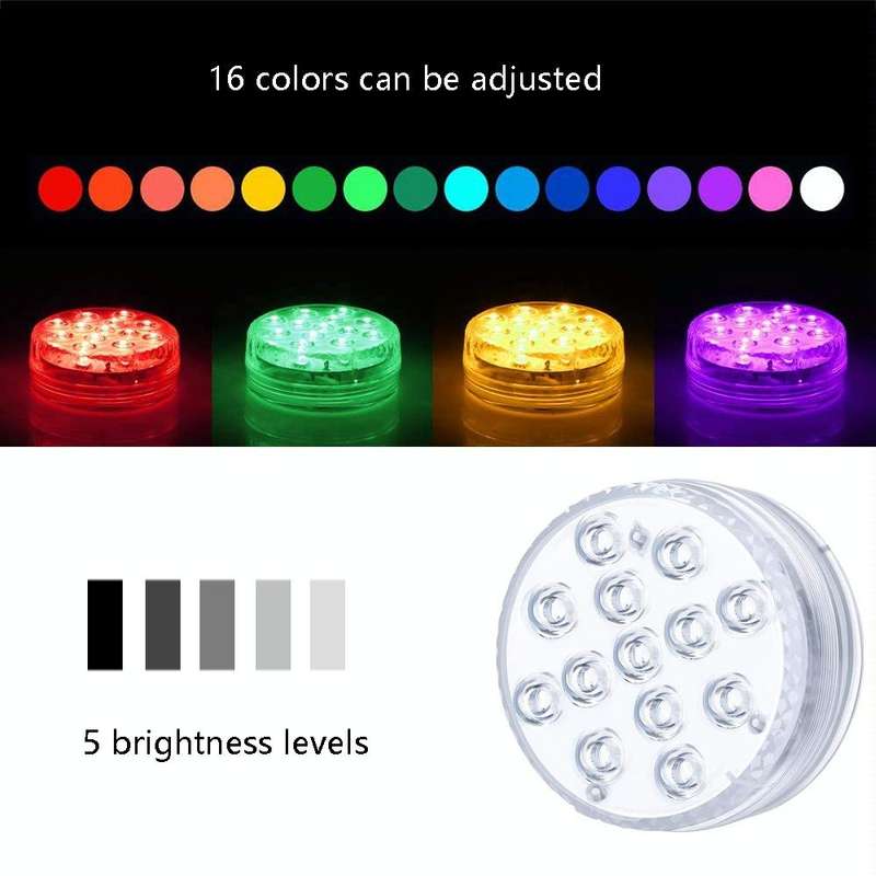 LED Remote Control Diving Light Pool Waterproof Underwater Lamp, Spec: 8.5cm 13 LEDs+IR 28-key Re...