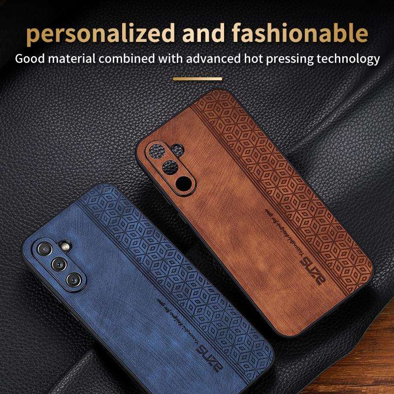 For Samsung Galaxy A54 5G AZNS 3D Embossed Skin Feel Phone Case(Brown)