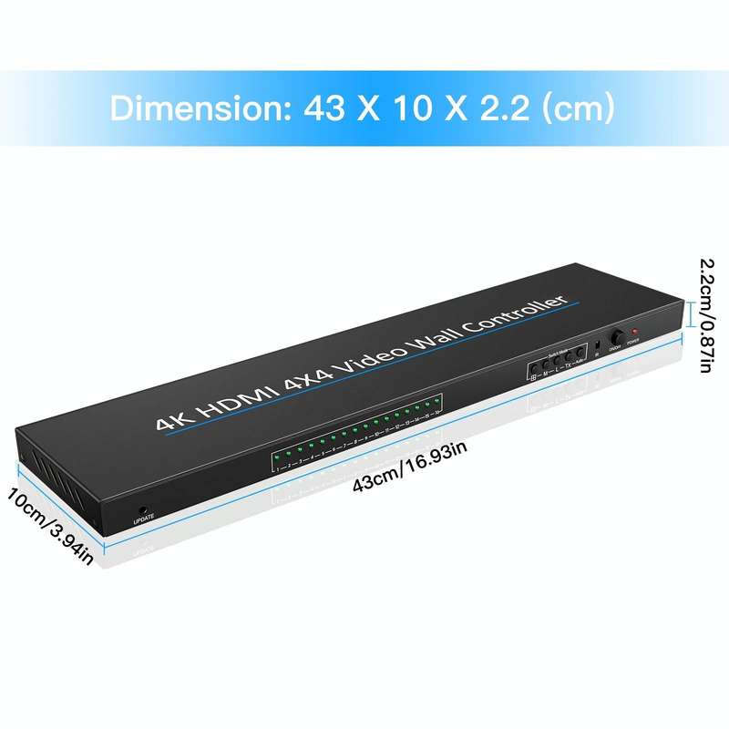 NK-H44 4K Ultra HD 4X4 HDMI Video Wall Controller Multi-screen Splicing Processor (US Plug)