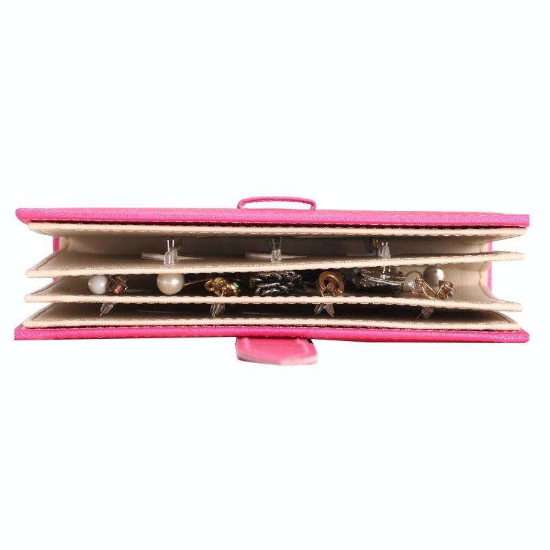 Portable PU Leather Storage Box Necklace Jewelry Display Box Organizer(Black)