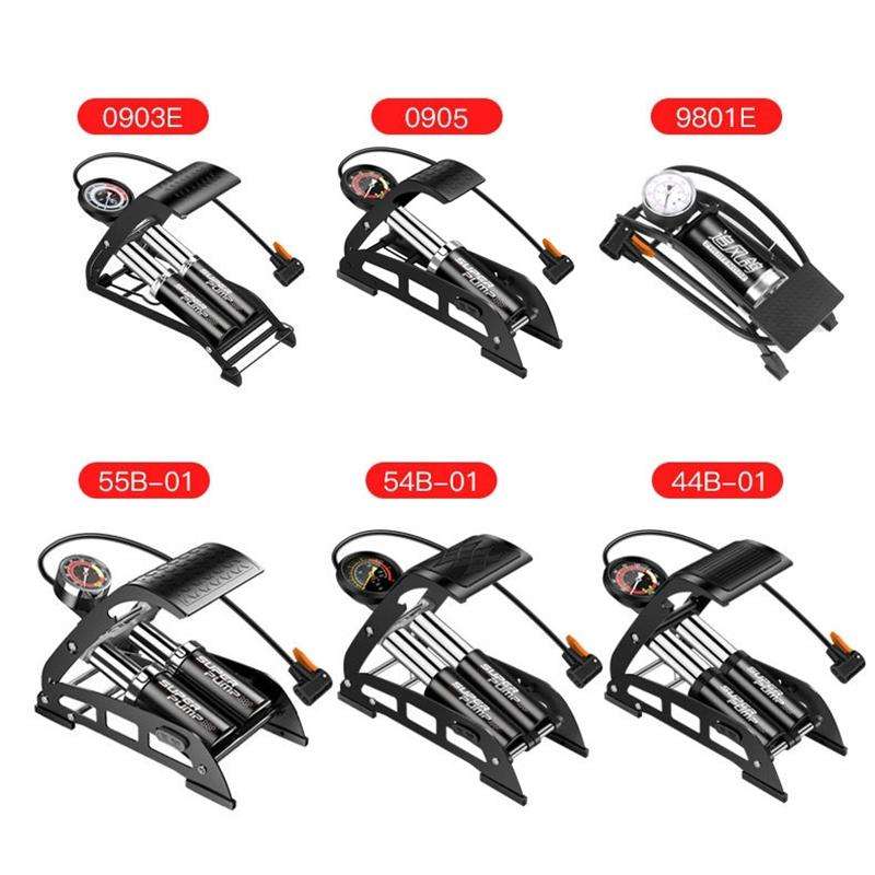 44B-01 Car / Motorcycle / Bicycle Portable High Pressure Double Pipe Inflatable Cylinder Pedal Ai...