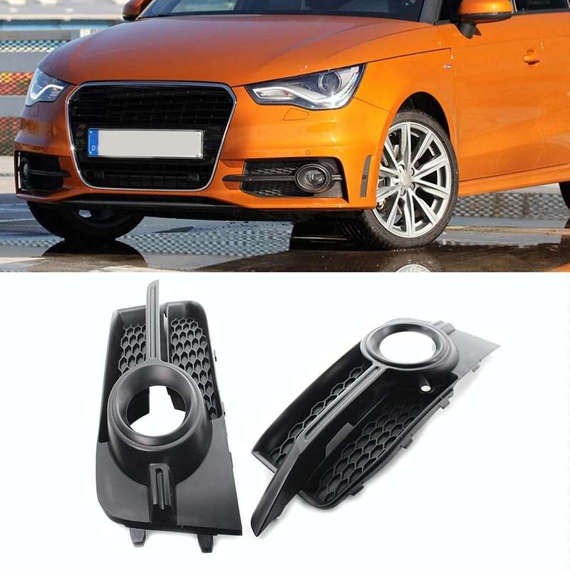 For Audi A1 8X 2011-2014 1 Pair Car Bumper Fog Lamp Decorative Cover Lower Grille Fog Lamp Frame ...
