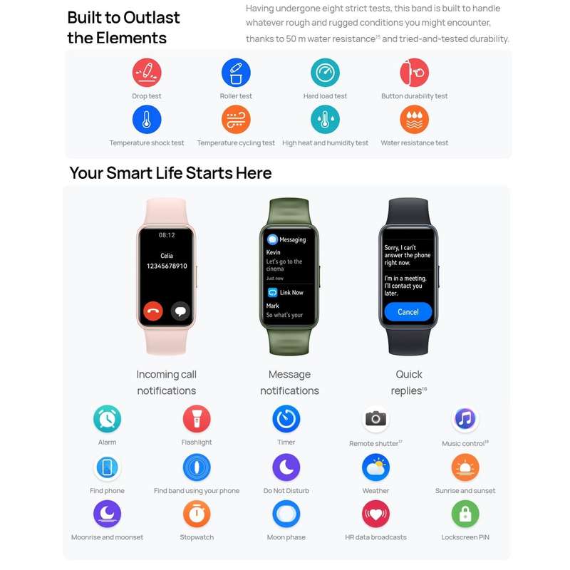 HUAWEI Band 8 NFC 1.47 inch AMOLED Smart Watch, Support Heart Rate / Blood Pressure / Blood Oxyge...