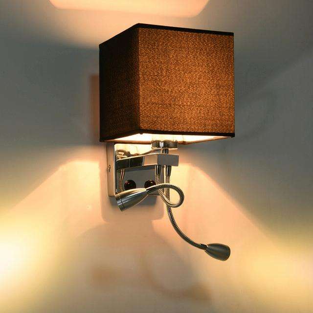 Creative Minimalist Living Room Bedroom Bedside Lamp Hotel Reading Lamp, Lampshade Color:Double T...