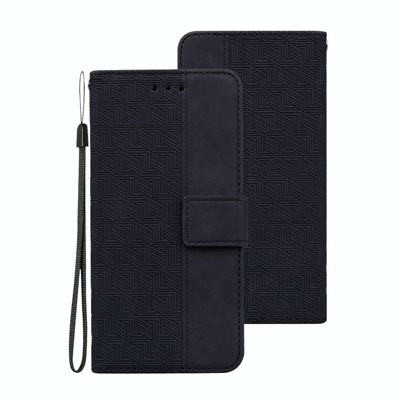 For Honor 20 / Huawei nova 5T Geometric Embossed Leather Phone Case(Black)