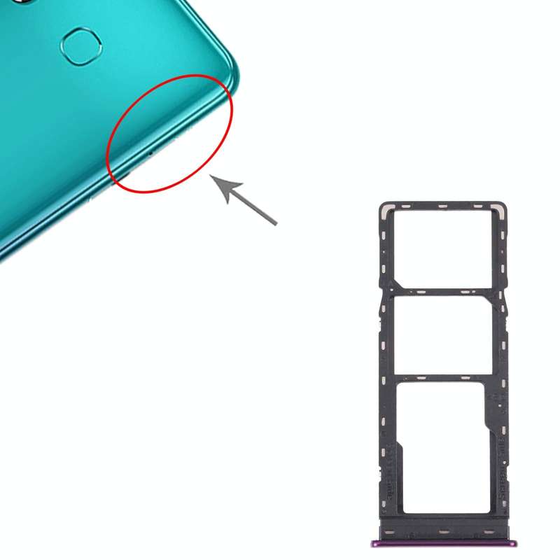 For Infinix Hot 8 Lite/Hot 8 SIM Card Tray + SIM Card Tray + Micro SD Card Tray (Purple)