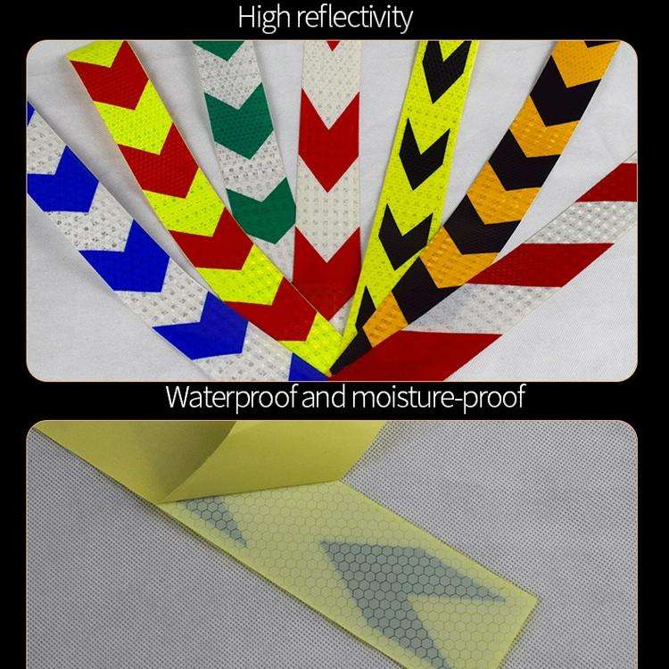 PVC Crystal Color Arrow Reflective Film Truck Honeycomb Guidelines Warning Tape Stickers 5cm x 25...