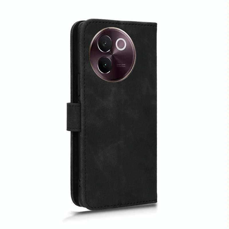 For vivo V30E 5G Skin Feel Magnetic Flip Leather Phone Case(Black)