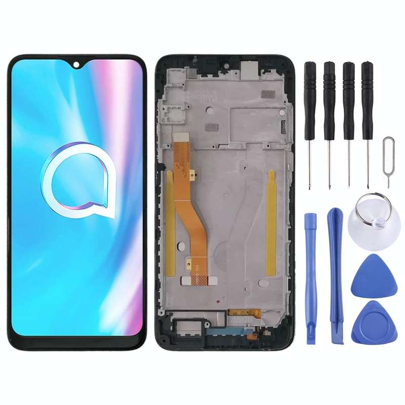 LCD Screen and Digitizer Full Assembly With Frame for Alcatel 1SE 2020 OT5030 5030 5030D 5030F(Bl...