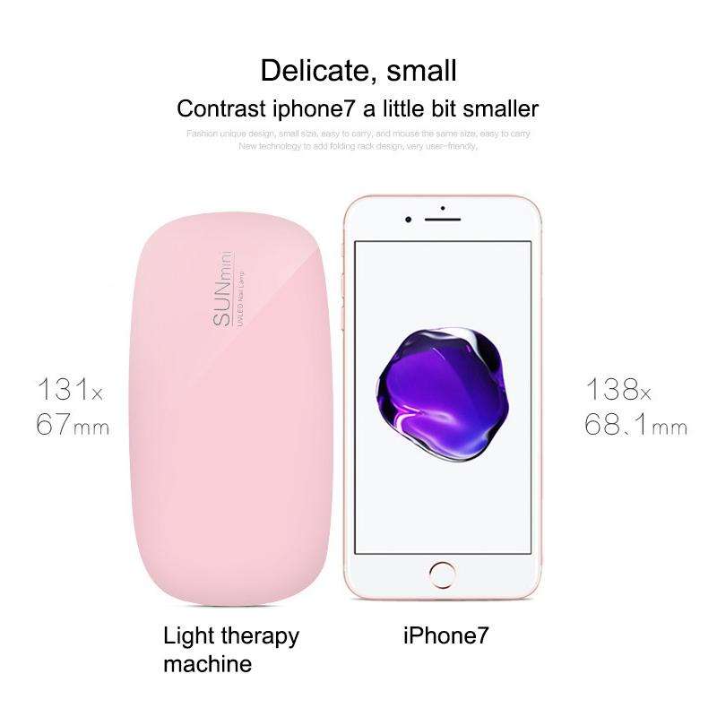 SUN mini 2 6W UV + LED USB Nail Lamp Fingernail Gel Curing Dryer(Pink)