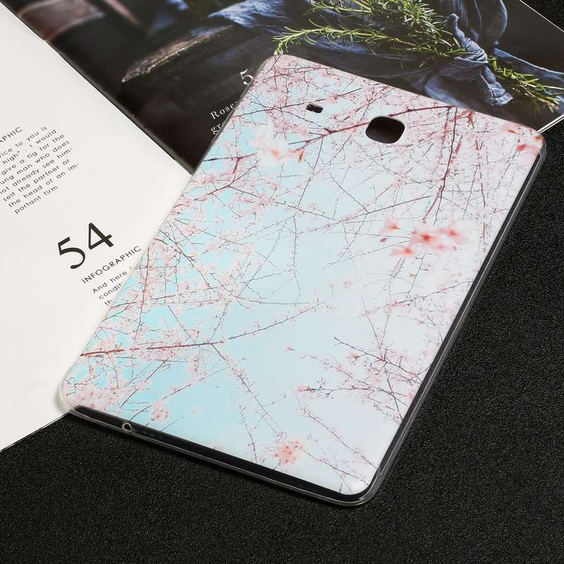 For Samsung Galaxy Tab E 9.6 Painted TPU Tablet Case(Cherry Blossoms)