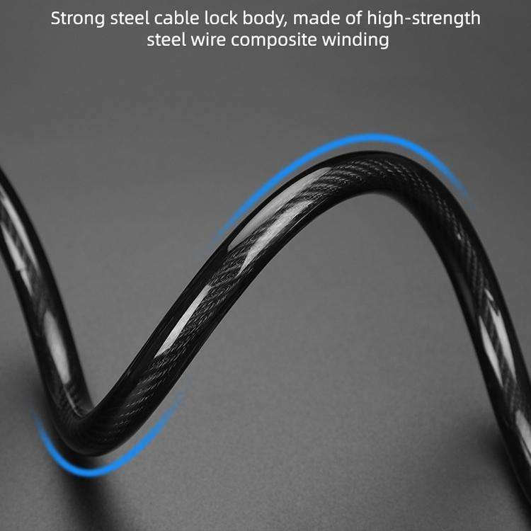 Bicycle Anti-Theft Code Lock Five-Digit Bicycle Lock Portable Bold And Long Steel Cable With Brac...