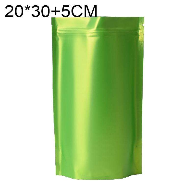 100 PCS/Set Matte Aluminum Foil Snack Stand-up Pouch, Size:20x30+5cm(Green)