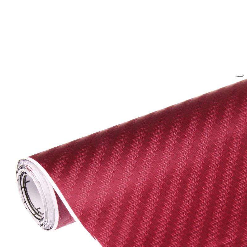 Car Decorative 3D Carbon Fiber PVC Sticker, Size: 152cm x 50cm(Wind Red)