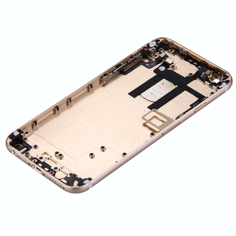 Full Housing Back Cover with Power Button & Volume Button Flex Cable for iPhone 6(Gold)