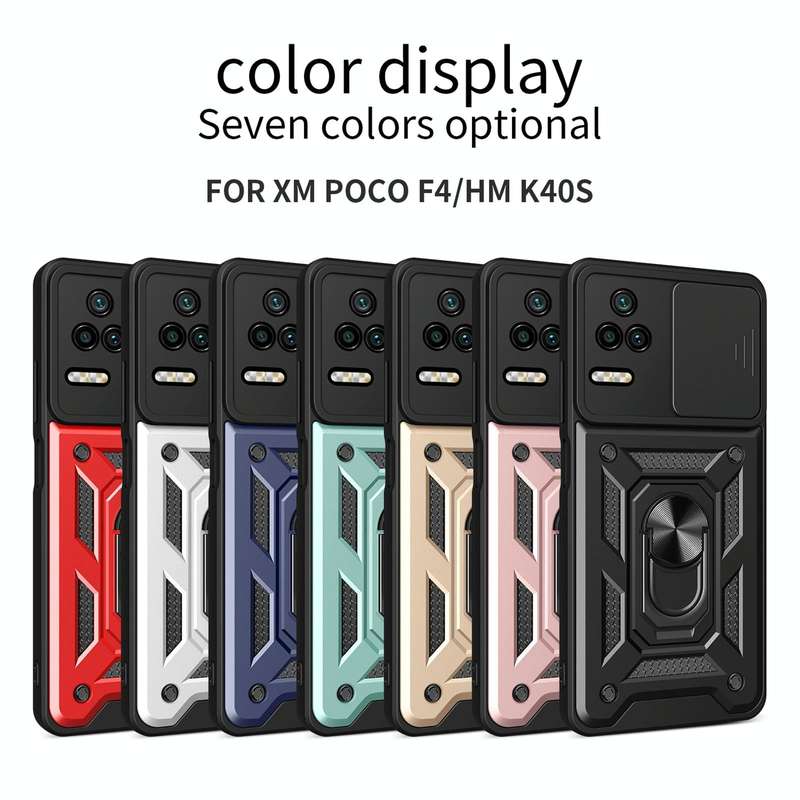 For Xiaomi Poco F4/Redmi K40S Sliding Camera Design TPU + PC Phone Case(Black)