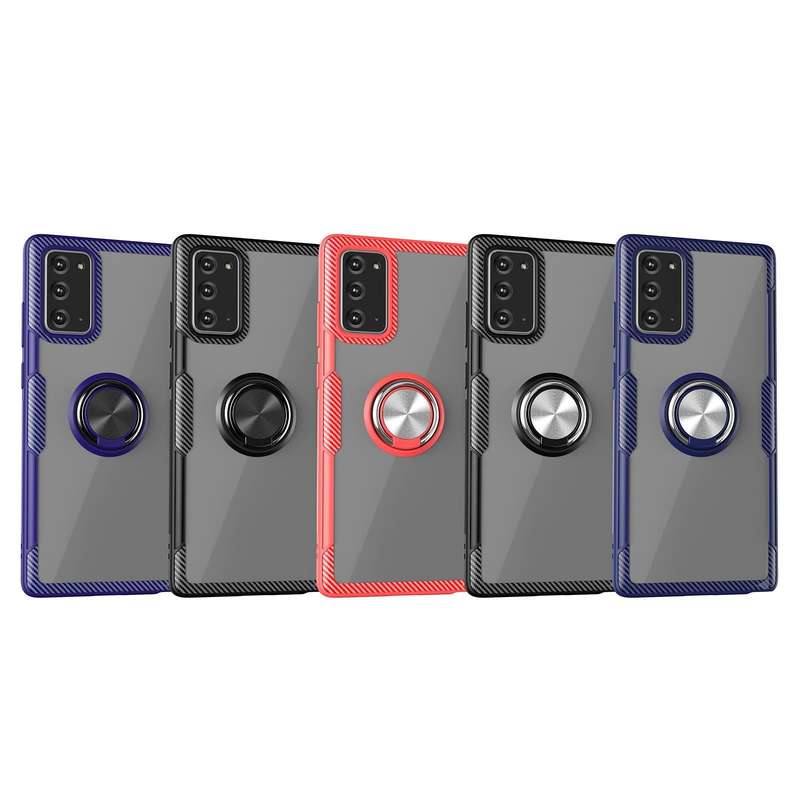 For Samsung Galaxy Note 20 Shockproof Transparent TPU + Acrylic Protective Case, with Ring Holder...