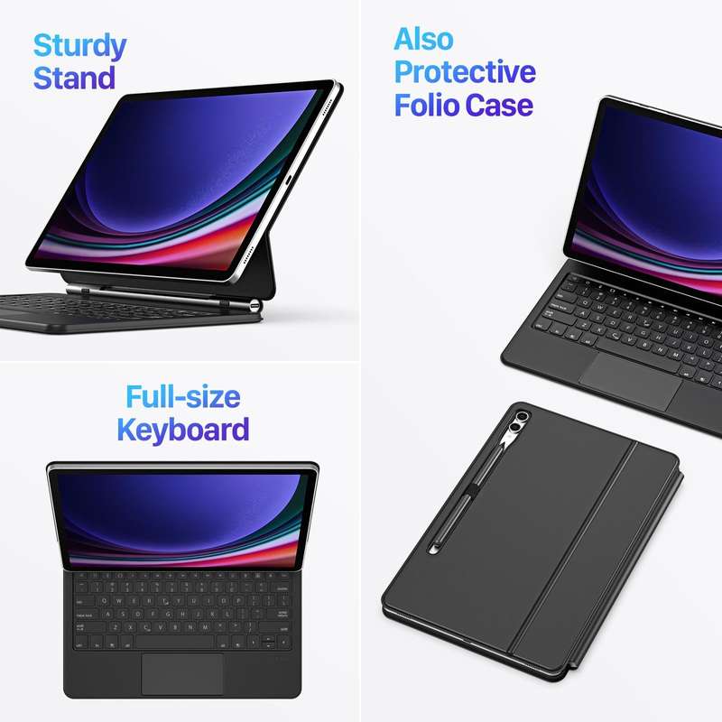 For Samsung Galaxy Tab S9+ / S8+ / S7+ DUX DUCIS MK Series Floating Magnetic Keyboard Tablet Leat...
