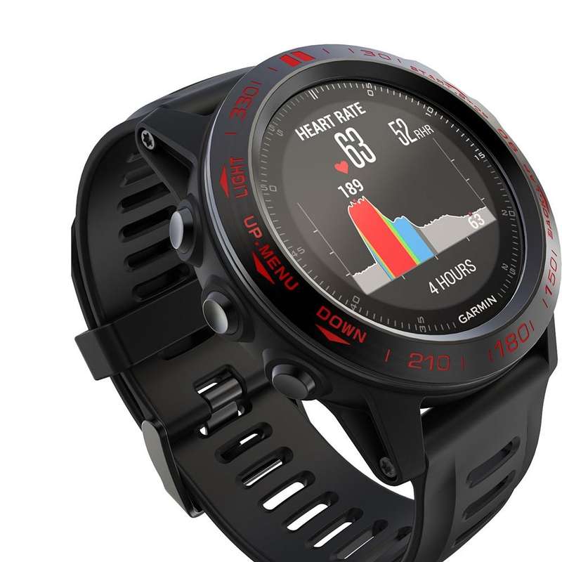 For Garmin Fenix 3/3 HR Smart Watch Steel Bezel Ring, B Version(Black Ring Red Letter)
