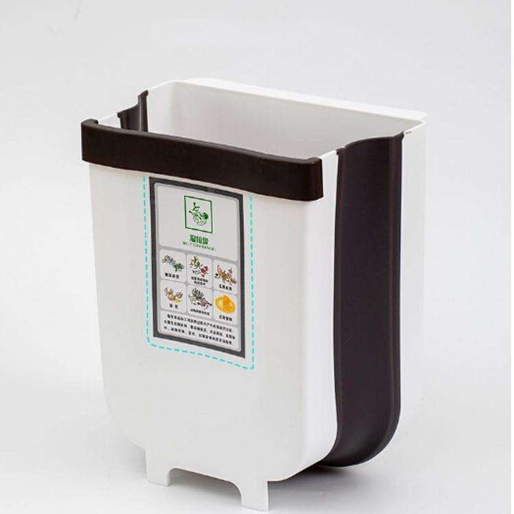 Foldable Hanging Kitchen Trash Can, Size:24x6x21cm(White)