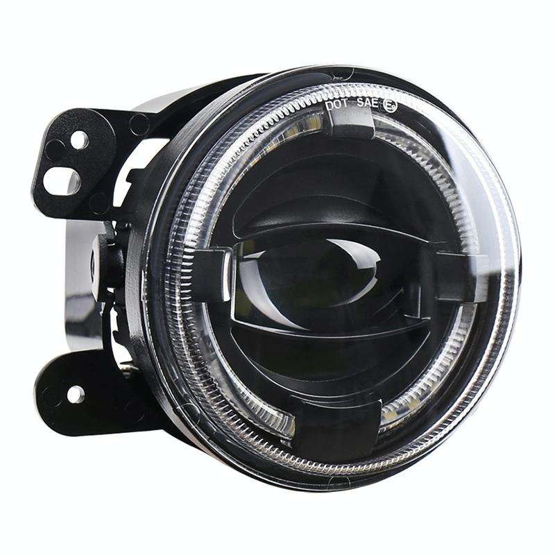 2 PCS 4 inch Car LED Angel Eyes Spotlight Modified Fog Lights for Jeep Wrangler / Dodge / Chrysle...