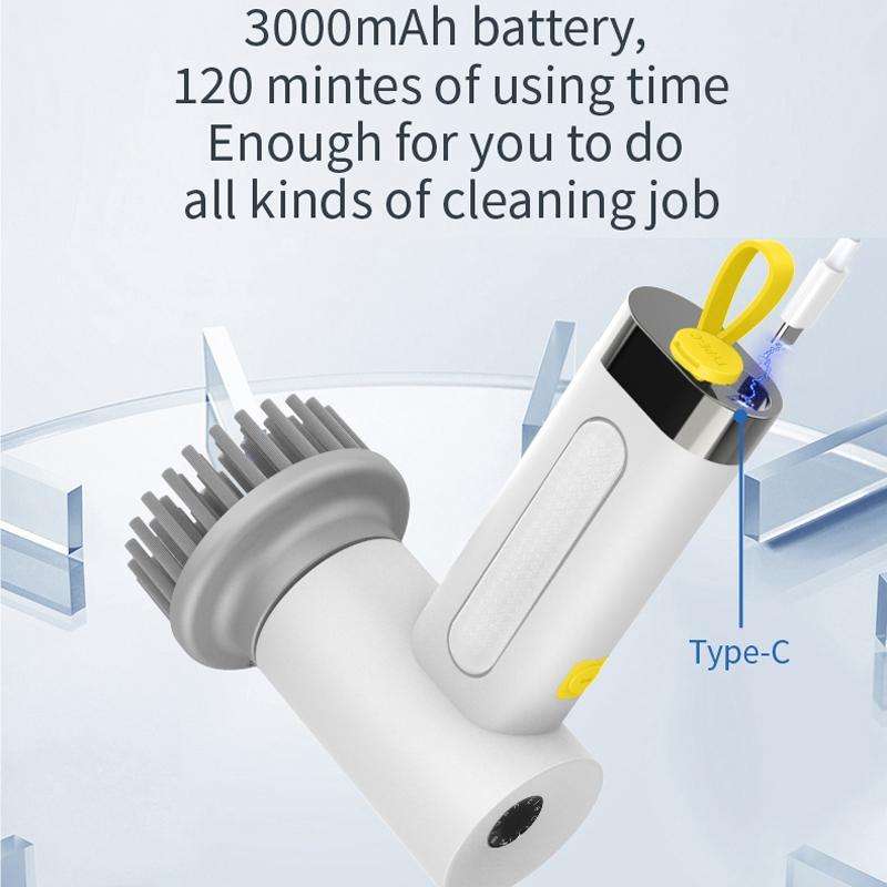 Multifunctional Handheld Cordless Electric Cleaning Brush(Ivory White)