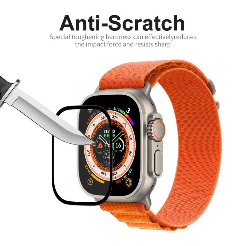 For Apple Watch Ultra 49mm 2pcs ENKAY 9H Full Cover Tempered Glass Watch Film