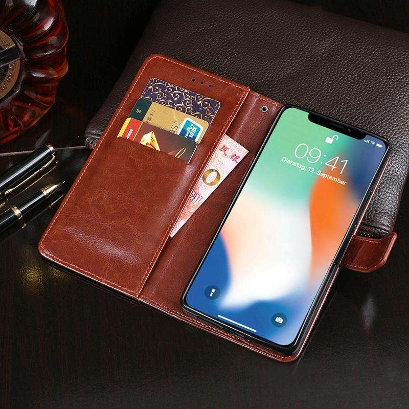 For iPhone XR idewei Crazy Horse Texture Horizontal Flip Leather Case with Holder & Card Slots & ...