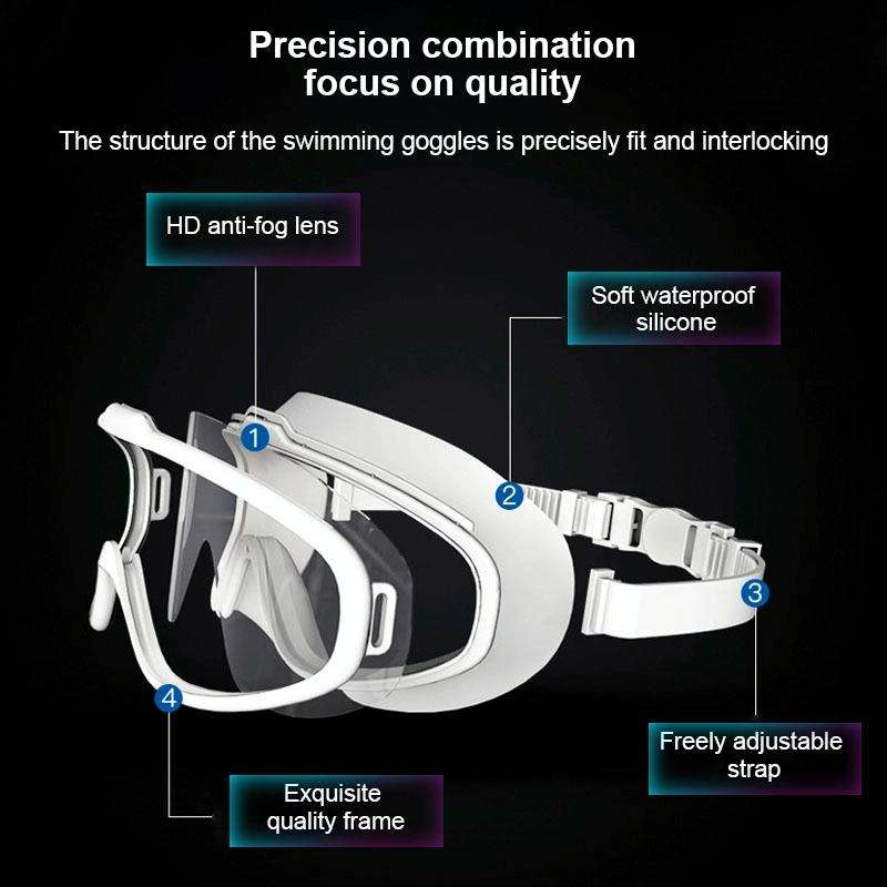 Liquid Silicone Swimming Equipment HD Anti-fog Comfortable Electroplated Swimming Goggles(Black T...