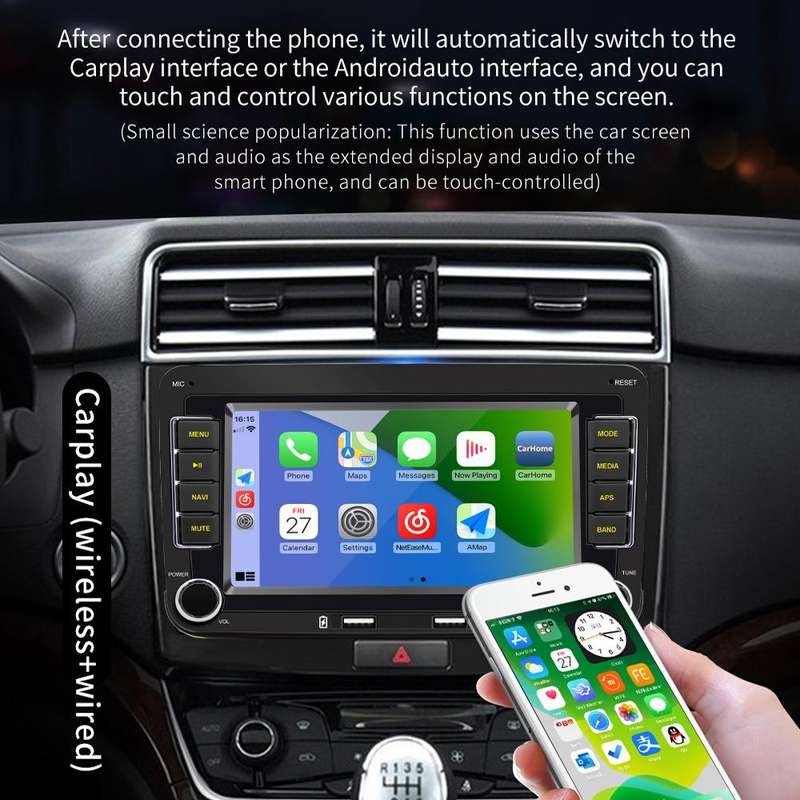S9070 For Volkswagen 7 inch Portable Car MP5 Player Support CarPlay / Android Auto, Specification...