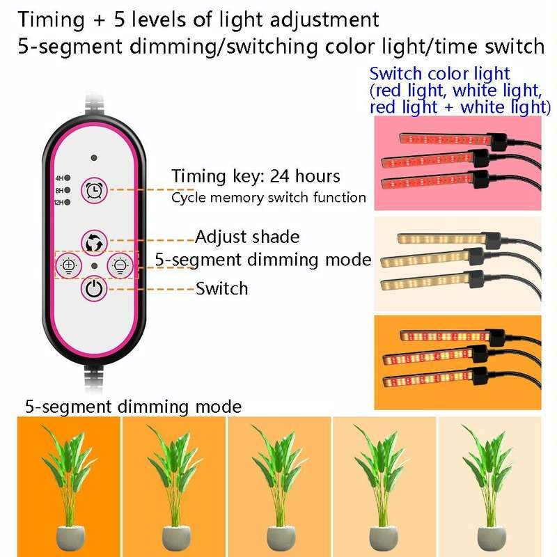LED Growth Lamp Full-Spectrum Floor Tripod Plant Lamp Indoor Breeding Folding Filling Light, Spec...