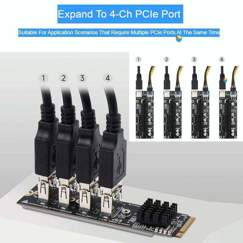 Waveshare PCIe X1 to PCIe X16 Expander, Using With M.2 to PCIe 4-Ch Expander, 24003