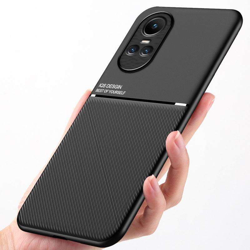 For OPPO Reno10/Reno10 Pro Global Classic Tilt Strip Grain Magnetic Shockproof PC + TPU Phone Cas...